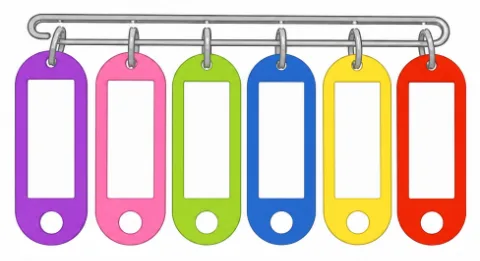 ネームキーホルダー（ベーシックカラー、６個）