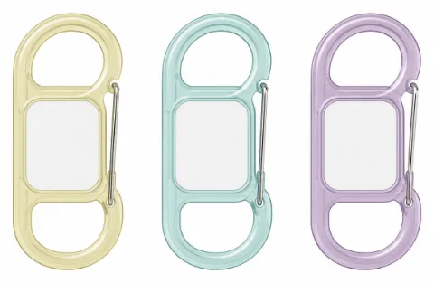 カラビナフォトホルダー（パープル、グリーン、イエロー）