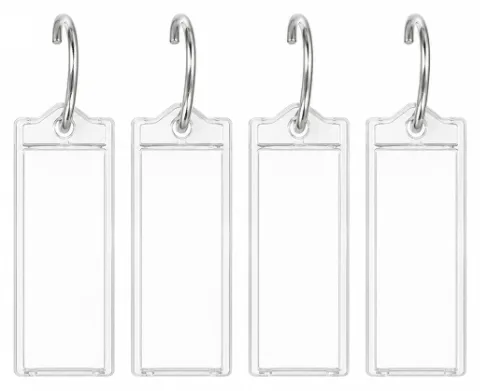 ネームキーホルダー クリア スリム 4P